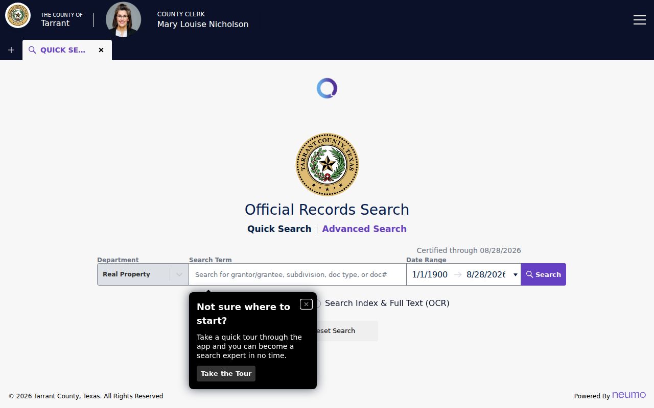 Euless street directory Tarrant County deed index search